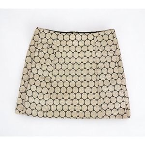 Womens JCrew NWT Skirt Short Ivory Geometric School Skirt 00 Classic Polka Dot